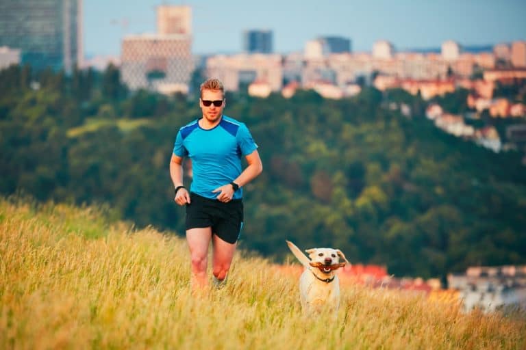 Runner with His Dog